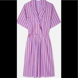 NWOT Paul Smith Lavender Striped Shirtdress sz 38 S M silk viscose purple Collar
